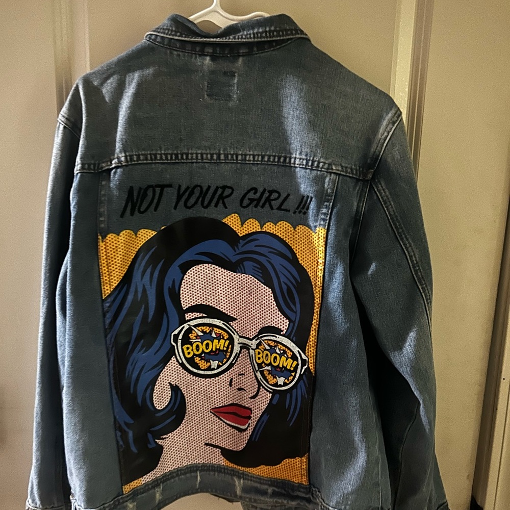 Graphic Blue Jean Jacket